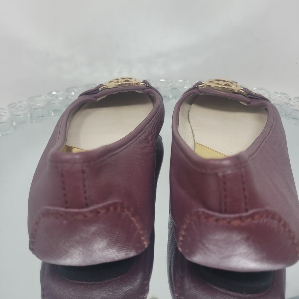 Michael Kors FULTON MOC Shoes Slip On Ballet Shoes Flats Sz 8.5 Burgundy Wine - Picture 6 of 8